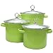 Calypso Basics 3-Piece Stockpot Set with Glass Lids, Lime