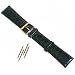 2 Pc Watch Band 19mm XL Crocodile Black Leather Set
