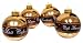 Set of 4 Coffee Theme Brown Glass Ball Christmas Ornaments 2.5"