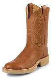 Men's Justin 11" Flexible Smooth Ostrich Pull On Western Cowboy Boots