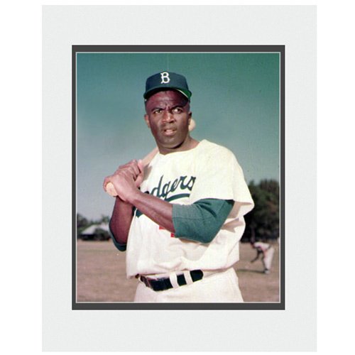 Photo File Brooklyn Dodgers Jackie Robinson Matted Photo