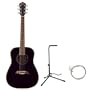 Oscar Schmidt by Washburn OG1 3/4 Size Acoustic Guitar Combo with AB Gig Bag, Stand, and Strings - Black