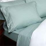 Hotel Concepts Egyptian Cotton 1000 Thread Count Sateen Stripe Bed Sheet Set - Light Blue Full.
