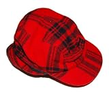Polo Ralph Lauren Mens Wool Cotton Hunting Hat Ear Muffs Red Black Plaid