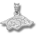 University of Arkansas Athletic Razorback 5/16 Pendant (Silver)