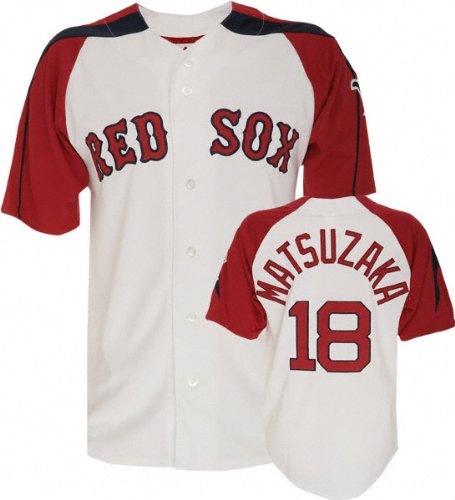 Daisuke Matsuzaka White Majestic Laser Boston Red Sox Jersey