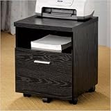 Home Office Mobile File Cabinet in Black Finish