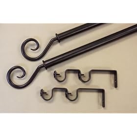 A NEW Double Curtain Rod 48-84 Inch Black#20