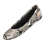Butterfly Twists White Python Folding Ballerina Slip Ons Size Large
