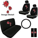 Lady Bug 11 pcs Combo Seat Cover, Steering Wheel Cover and Shoulder Pad