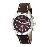 Wenger Men`s 77004 AeroGraph Chrono Brown Leather Strap Watch