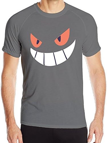 Mens Gengar Halloween Face Short Sleeve Compression Shirts
