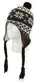 WM001 Brown Chullo Fleece Lined Ski Napa Hat Trooper Trapper with Ear Flaps Winter Knit Beanie Mountaineering Skull Cap Men and Women FREE SHIPPING