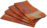 Garnier Thiebaut Renaissance 100-Percent Cotton 22-Inch by 22-Inch Napkins, Grenade, Set of 4