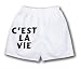White Boxer Short with C est la vie