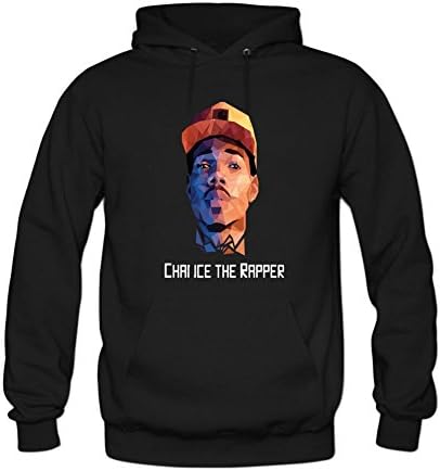 Smoiy Men's Colors Chance The Rapper Portrait Hoodie M Black