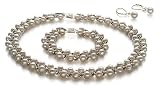 PearlsOnly Parure Weave en Perles Blanche 6-7mm A Eau douce