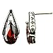 CZ-Teardrop Earrings, Garnet-Colored CZs, Post title=