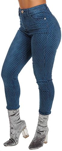 Salvage Evolution Retro High Waisted One Button Polka Dot Skinny Jeans 10788N