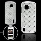 Soft Plastic Cut Out Woven Pattern Case White for Nokia 5230 5233