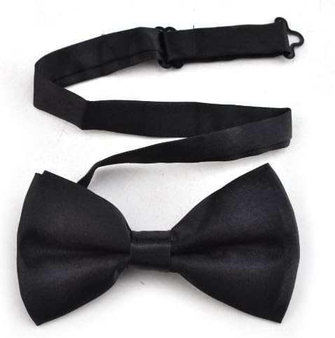 TopTie Mens Formal Solid Color Satin Banded Bow Tie, Gift Idea