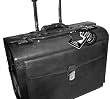 Mancini Black Lawyer/litigation Rolling Leather Briefcase Laptop 17"