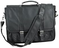 Black Genuine Leather Messenger Briefcase
