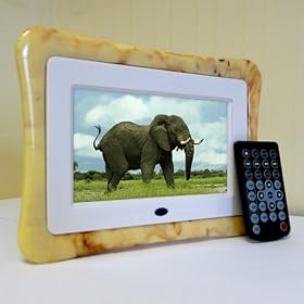 7" Digital Photo Picture Frame - Ivory with SlideShow photo player 7 inch