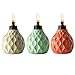 TIKI Brand 6-Inch Marine Glass Table Torch Seaside Escape; Ivory, Coral and Blue 3-Pack