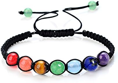 7 Chakra Reiki Healing Balance Natural Gemstone Round Beads Bracelet (SF01-4)