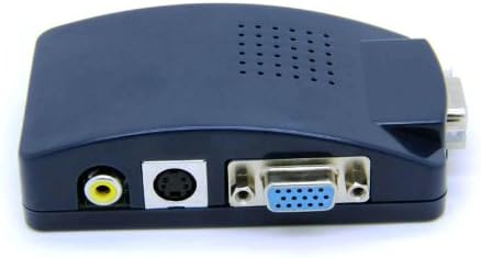 VeeCome Computer Laptop PC MAC monitor VGA to TV AV Composite RCA S-Video Converter Box Convertors Adaptors-Blue