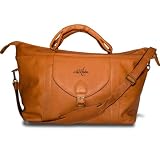 NHL Washington Capitals Tan Leather Top Zip Travel Bag