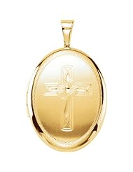 Sterling Silver Oval Cross Locket