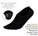 No Show Socks，Perfectday 3 Pack socks, Quality Cotton, Large Silicon Heel Grip to prevent slipping, 85% cotton so keep your feet cool and comfortable. Long lasting and machine washable, Large, Black