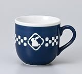 スクエアうさぎマグ(青)　【マグカップ 美濃焼】