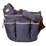 Navy Diaper Bag with Gray Zippers