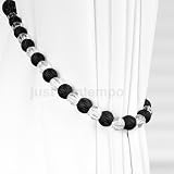 Black Clear CRYSTAL Beaded Tie Backs