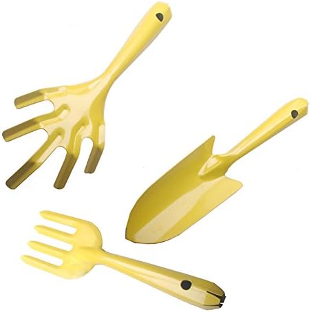 Green Burgeon Garden Tool Sets, Garden Shovel, Rake,Yellow (3 Sets)