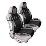 2PCS CAR RACING SEAT CUSHION SPORTS DESIGN W/LUMBAR - GREY