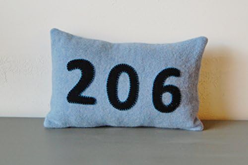 Wool Area Code Pillow - Custom Colors &amp; Numbers Available