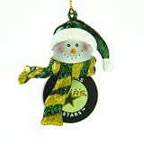 Pack of 4 NHL Dallas Stars Hockey Puck Snowman Christmas Ornaments 2.75"