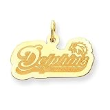 14K Miami Dolphins Large Team Name w/Logo Charm