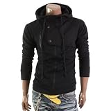 Doublju Mens Casual Quilt Hooded Jacket(HJ23)