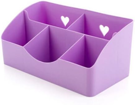 Small Office Desk Storage Box Desk Organizer Stationery Organizer Holder Office Supplies (Purple)