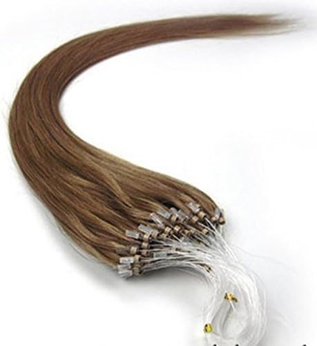 Beauty Wig World 18" 45cm 200s/100g Virgin 100% Brazilian Real Loop Micro Rings hair extensions #12-light golden brown