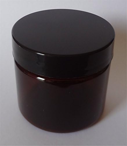 2-oz Amber Jars with Smooth Black Caps [Set of 8]