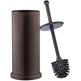 Home-it toilet brush set Bronze toilet brush for tall toilet bowl and toilet brush holder with Lid great toilet bowl cleaner