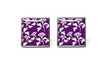 Tyler & Tyler Jasper Victorian Wallpaper Cufflinks in Purple