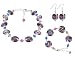 Lamp Work Glass Beads & Crystal Sterling Silver Bracelet Earrings 16 18 20 22 24 Necklace Jewelry Set