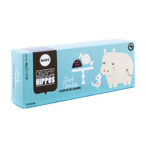 Barú Dark Chocolate Hippo Caramel & Fleur de Sel, 4er Pack (4 x 40 g)